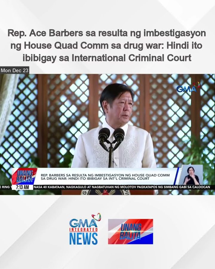 Rep. Ace Barbers sa resulta ng imbestigasyon ng House Quad Comm sa drug war: Hindi... | Unang Balita