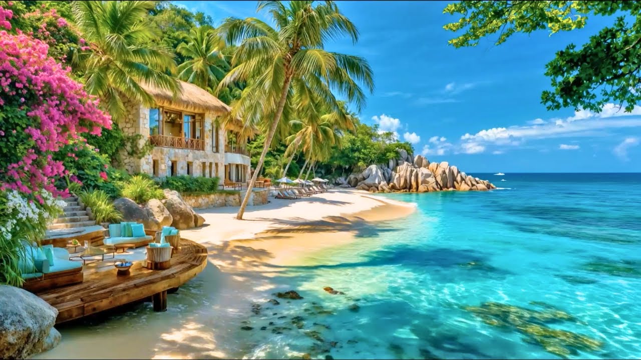 Bossa Nova on a Tropical Beach – Chill Brazilian Jazz & Ocean Sounds | Relax, Study,Dream & Escape🌊🎷