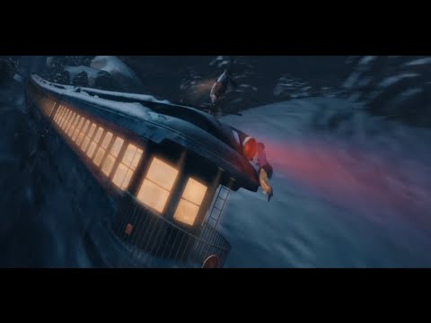 Polar Express - train car skiing