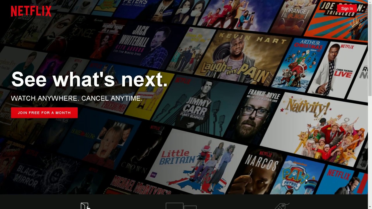Website Navigation - netflix.com - YouTube