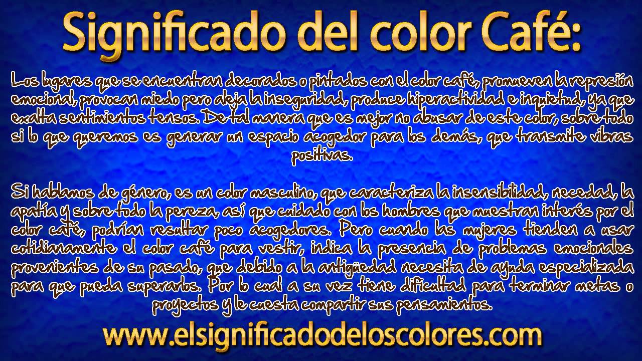 Significado Del Color Cafe