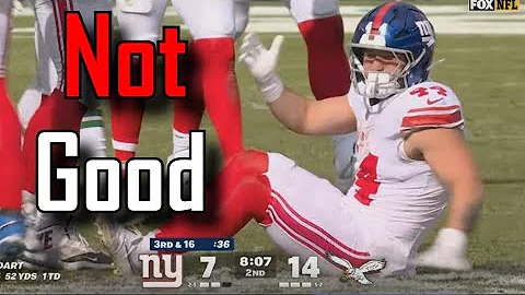 The play Cam Skattebo got injured on | New York Giants Vs Philadelphia Eagles