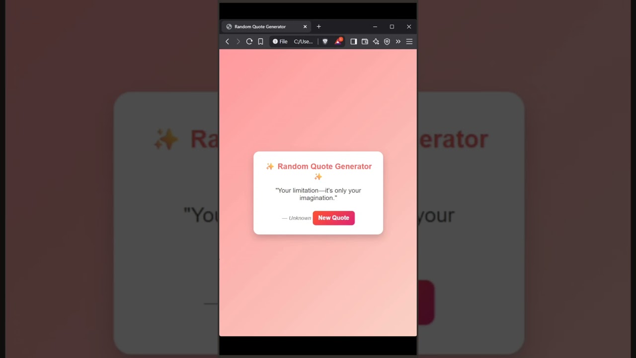 Random Quote Generator in HTML, CSS & JavaScript