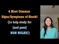 4 Common Signs/Symptoms of Shock! [for NCLEX, NCLEX-RN, NCLEX-PN, nursing school, nursing students]