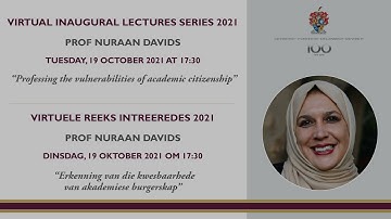 Inaugural Lecture (2021): Prof Nuraan Davids