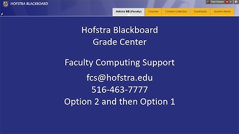 Hofstra Blackboard: An Introduction to the Grade Center