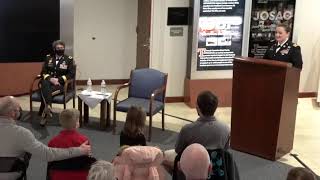 Major Caitlin M. Hinterman promotion ceremony at USTRANSCOM Headquarters