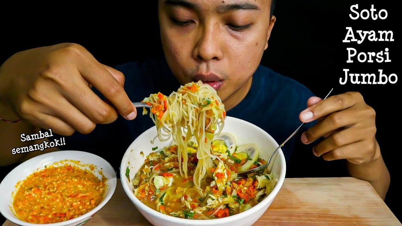 MUKBANG SOTO AYAM PEDAS SAMBAL 1 MANGKOK | MUKBANG PEDAS TERBARU !!