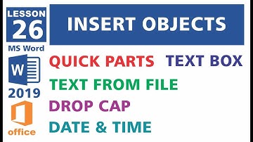 How to insert Quick Parts | WordArt and Drop Cap in MS Word 2019 | Tutorial in urdu Lesson - 26