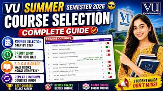 VU Summer Semester 2026 Course Selection 🎓 | Credit Limit + F, D, C & B Grade Books Konsi Uthayein