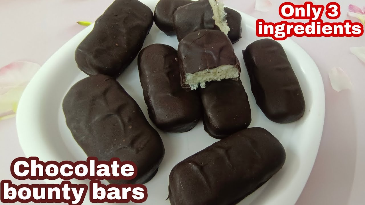 Chocolate bounty bar recipe Homemade Bounty Bar for kids घर पर बनाएं