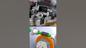 Worm & Worm wheel 🔥 | Mechanical principles | #solidworks #simulation #satisfying #automobile #tech