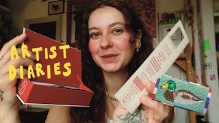 June artist diaries - work days, my process, charity shopping etc