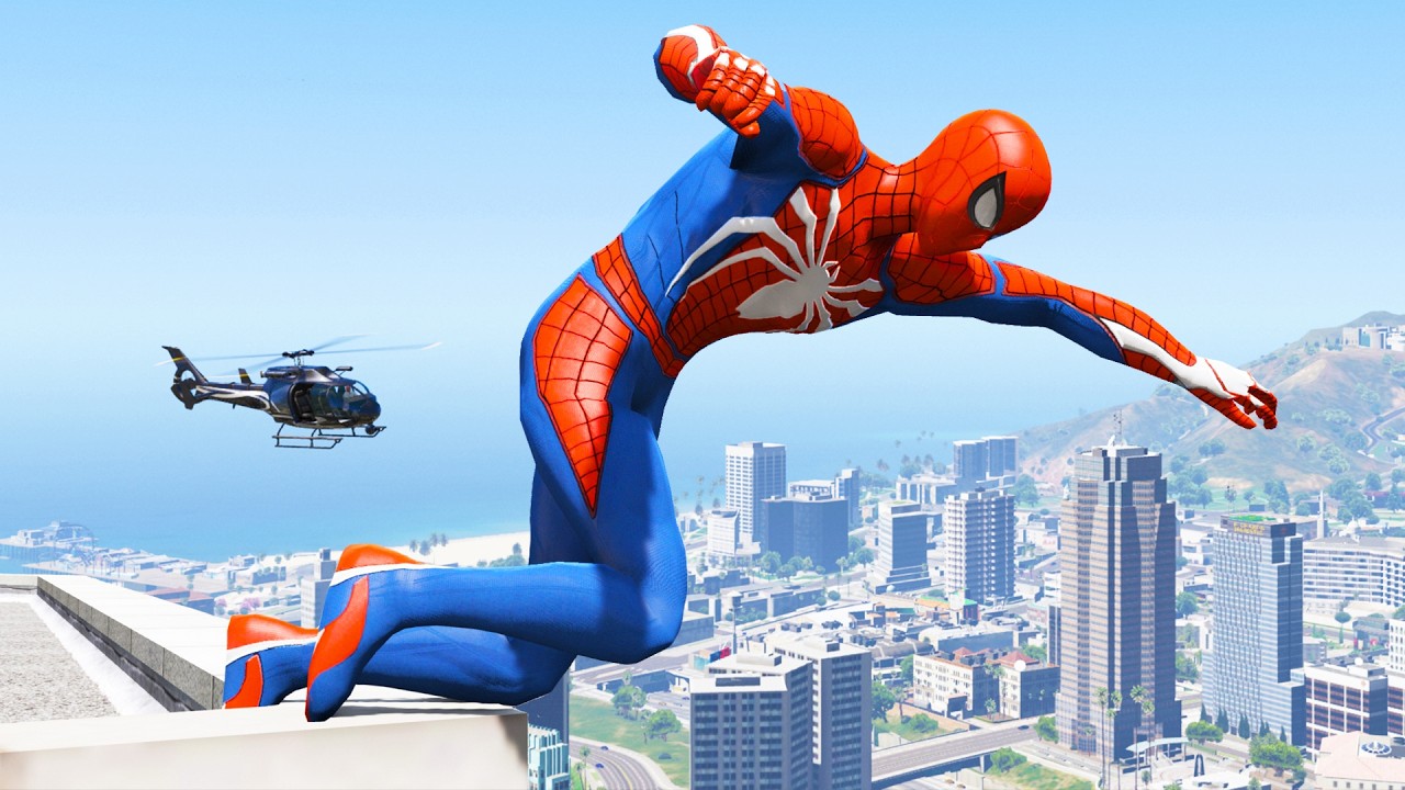 SPIDERMAN CRAZY JUMPS/FALLS #6 (GTA 5 Spider Man Fails)