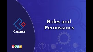 Roles and Permissions | Zoho Creator