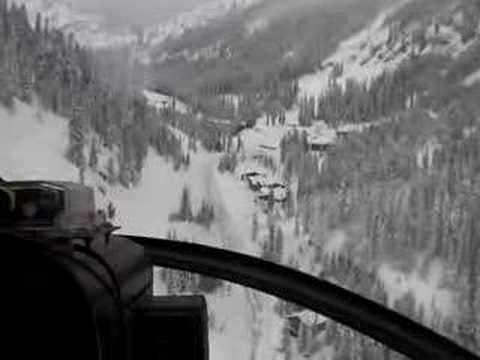 Coming up the interstate 90 over Snoqualmie Summit ski area and heading up the road to land at Alpental outside of Seattle Washington in the Cascade Mountains for avalanche control