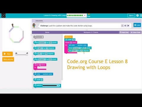 Code.org Course E Lesson 8 Drawing With Loops 2021