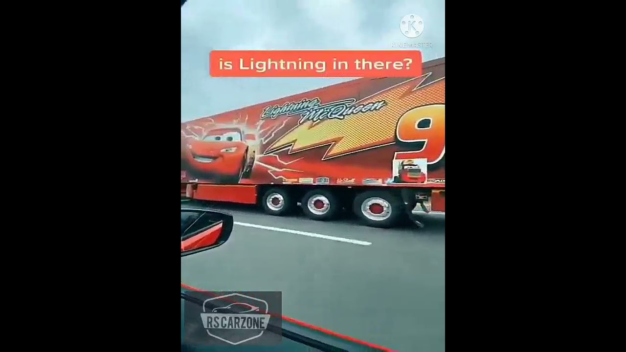 Mack truck on highway Cars movie #cars #cars2 #cars3 #95 #mcqueen #movie #shorts