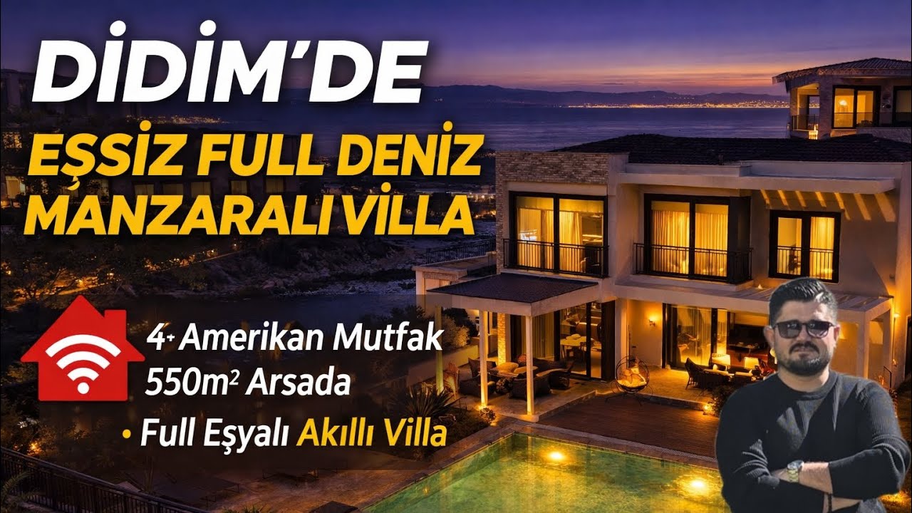 Didim’de Rüya Gibi Villa 🏖️ Full Deniz Manzarası + Akıllı Sistem + Havuz