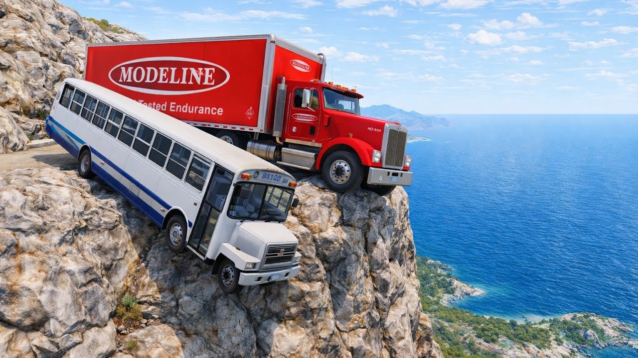 Car vs Truck crash on dangerous mountains💥😱 | Beamng drive #79!