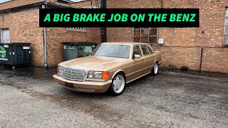 HELPING A W126 MERCEDES 500SEL LAND YACHT STOP AGAIN WITH A BRAKE JOB