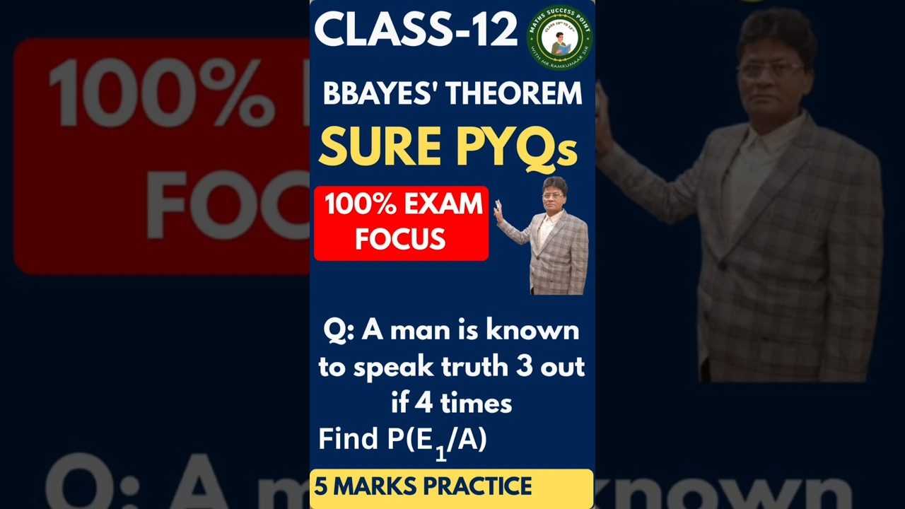 Class12 Maths Probability | Bayes' Theorem | 3-Min PYQs | Most Important |  Part-