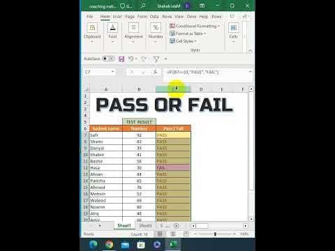 How To Check Pass Of Fail in excel Sheet - YouTube