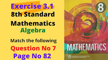 #bookbackquestions  Algebra Exercise 3.1 Question No 7  Page No 81         8th Standard Mathematics