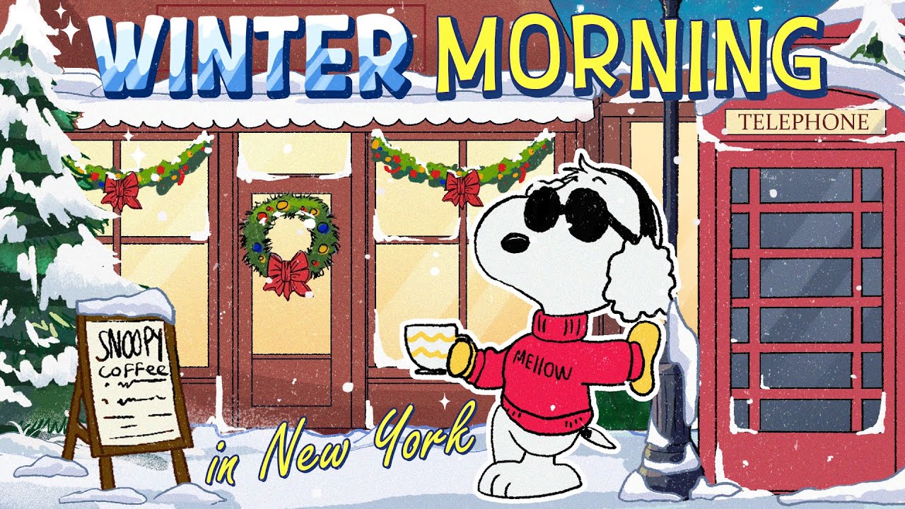 Cozy Winter Morning in NYC with Snoopy 🏙️❄️ | Soft Jazz for Focus, Work & Snowy Days
