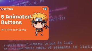 5 Animated Buttons Using HTML & CSS Only | Modern CSS Button Hover Effects Tutorial