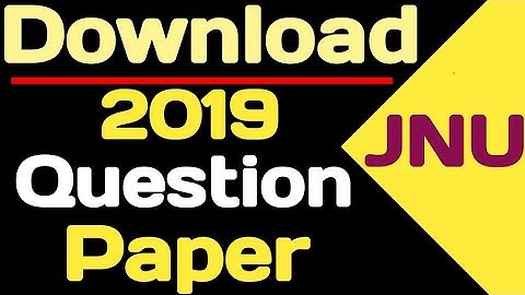 JNU Question Paper | Download Previous Year Paper| All Subjects/Course | #JNUPreviousyearpaper
