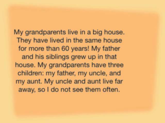 a visit to my grandparents house short essay