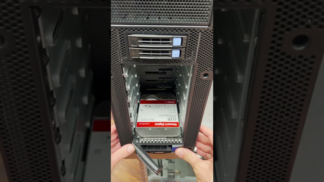 8x WD Red Pro 22TB HDDs Going Into Our AMD Genoa X EPYC Workstation Build Tyan Board And Chassis 