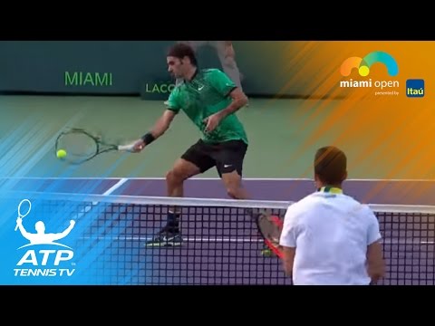 Amazing Roger Federer rally with Bautista Agut | Miami Open 2017 Day 7