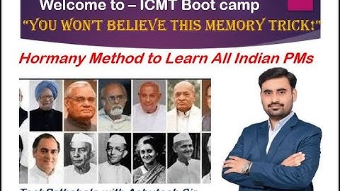 “Learn All Indian Prime Ministers Using Hormany Method | Brain Science by ICMT”