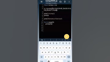 Elements of a row in numpy array #programming #python #shorts