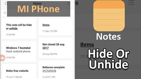 How to Hide & Unhide notes in Red mi in Xiaomi Mi Phone | Hindi
