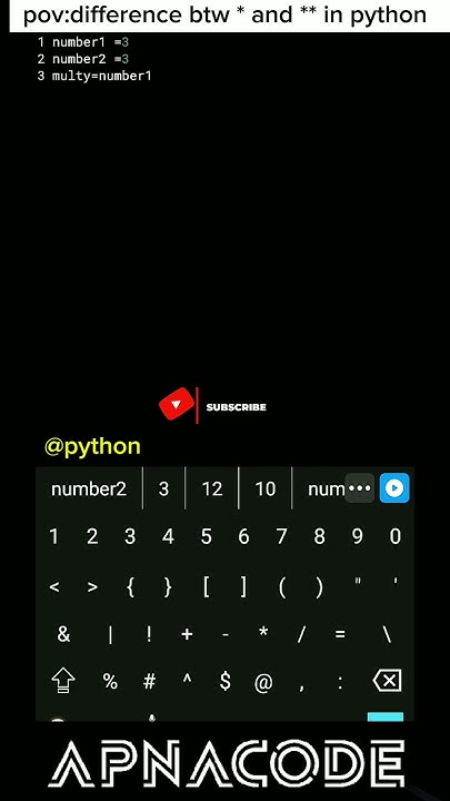 Differnce btw * and ** in python #learncodeonline #apnacode #coding # ...
