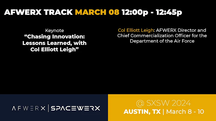Keynote, “Chasing Innovation  Lessons Learned, with Col Elliott Leigh”