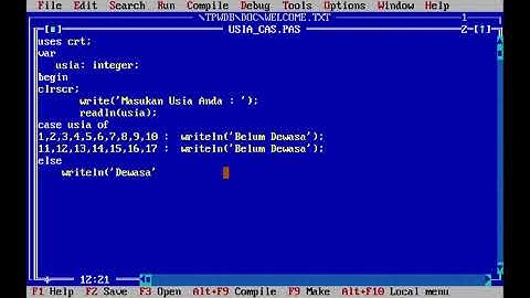 Tugas 1 : Program Pascal Menentukan Status Usia dengan CASE