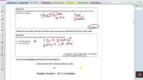 Chapter 4: Solutions and Types of Reactions Part 1 Molarity and Dilution Calculations