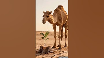 The camel saves the date palm tree from drying up by seeing water 💦 😭 #ai​ #tree​ #plants​ #water