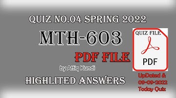MTH603 Quiz 4 solution by attiq kundi PDF searchable File 09-Sept-2022 updated || MTH603 today Quiz
