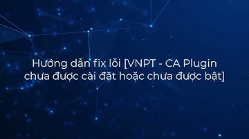 Hướng dẫn fix lỗi [VNPT - CA Plugin chưa được cài đặt hoặc chưa được bật]