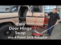 Bronco door hinges  the easy way  with a 4 point jack adapter  how to do truck door hinges