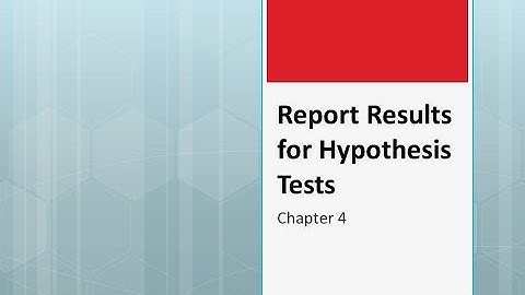 PSY 230: Reporting Results for Hypothesis Tests