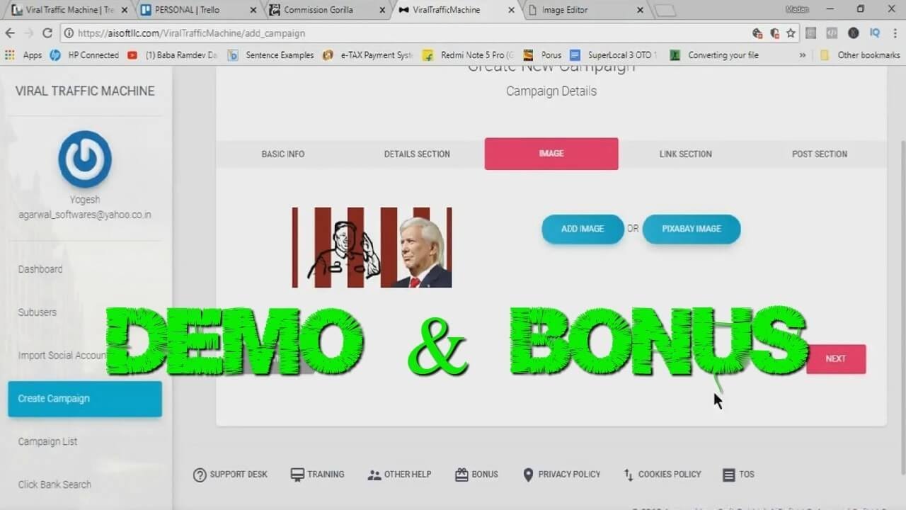 Viral Traffic Machine Demo Bonus - Get Viral Traffic from Tumblr, Linkedin, Pinterest, Blogger, Imgr