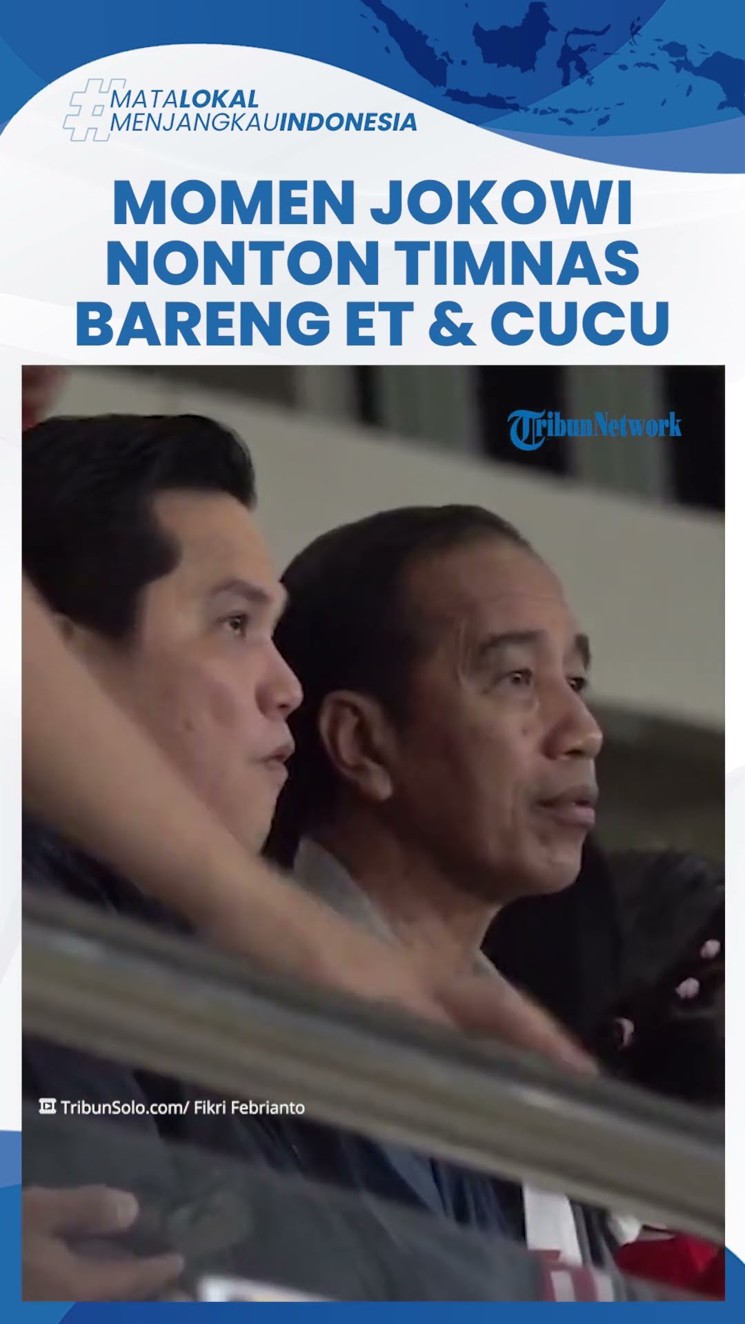 Momen Jokowi dan Cucu Tonton Laga Timnas Indonesia vs Filipina Bareng Erick Thohir di Manahan