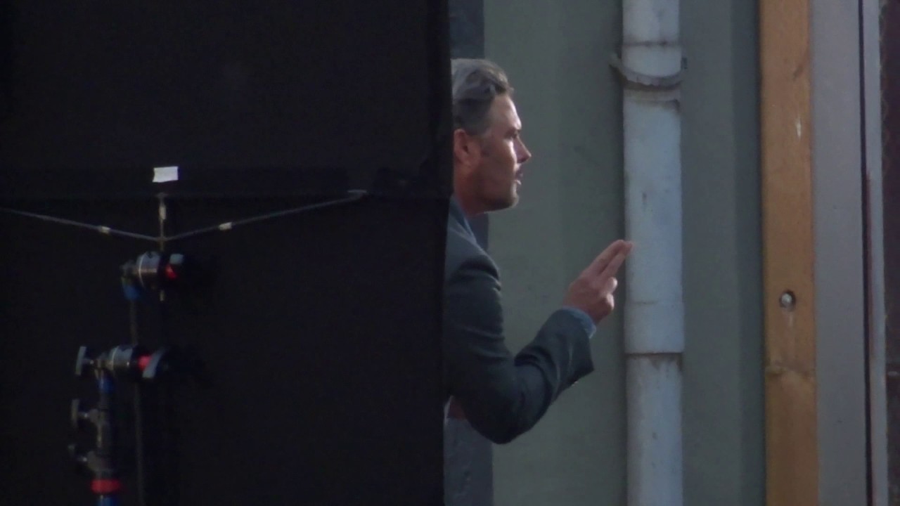 Floriana Lima and Carlos Bernard Supergirl filming Aug 3, 2017