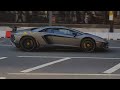 LOUD ARAB Lamborghini Aventador SV Accelerates Past Harrods in London! (Epic Exhaust Sound)